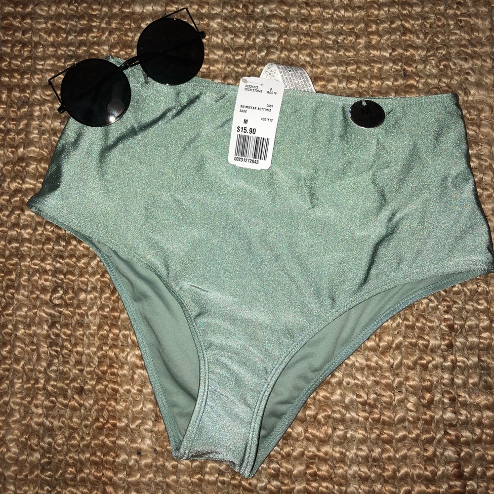 Metallic high wasted bikini bottoms